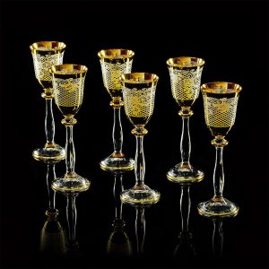 VITTORIA Shot glass 65ml, set of 6 pcs, crystal/decor gold 24K
