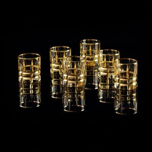 BARON Glass 300 ml, set of 6 pcs, crystal/decor gold 24K