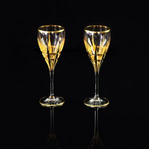 BARON Wine/water glass 220 ml, set of 2 pcs, crystal/decor gold 24K