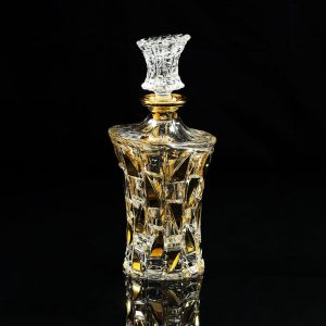 CASINO Decanter per whisky 0,85 l. H 28cm, cristallo / decorazione oro 24K