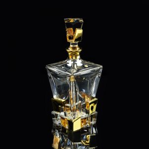 LORD Decanter per whisky 0,85 l. H 29cm, cristallo / decorazione oro 24K