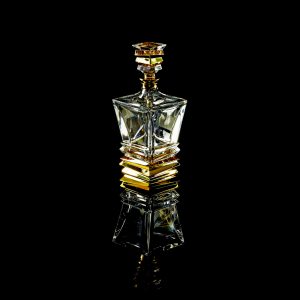 VIKONT Decanter per whisky 0,85 l. H 29cm, cristallo / decorazione oro 24K