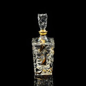 MONTE CRISTO Decanter per whisky 0,85 l. H 29cm, cristallo / decorazione oro 24K