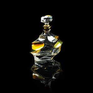 POCKER Decanter per whisky 0,85 l. H 24cm, cristallo / decorazione oro 24K