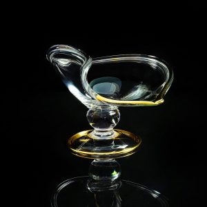 DECOR Piatto D40cm, cristallo / decorazione oro 24K
