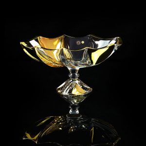 DECOR Vaso D35cm, cristallo / decorazione oro 24K