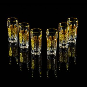 GLORIA Glass 50 ml, set of 6 pcs, crystal/decor gold 24K