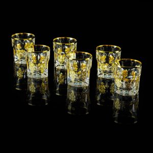 GLORIA Glass 300 ml, set of 6 pcs, crystal/decor gold 24K