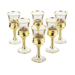 NEW DRINK Shot glass, set of 6 pcs, crystal/decor 24K gold