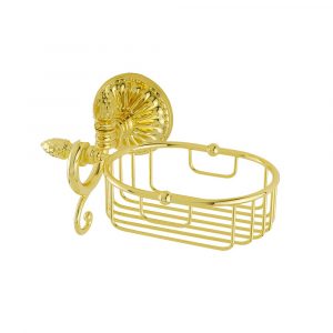 Wall-mounted lattice basket, gold